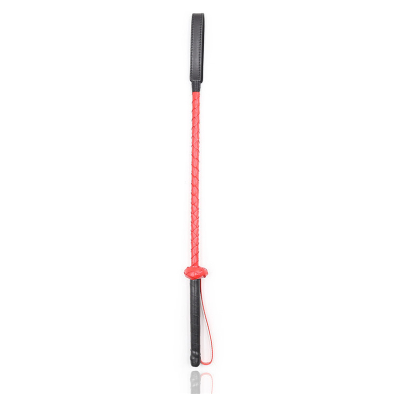 Riding Crop Dressage - 56cm kırmızı ve siyah deri uzun