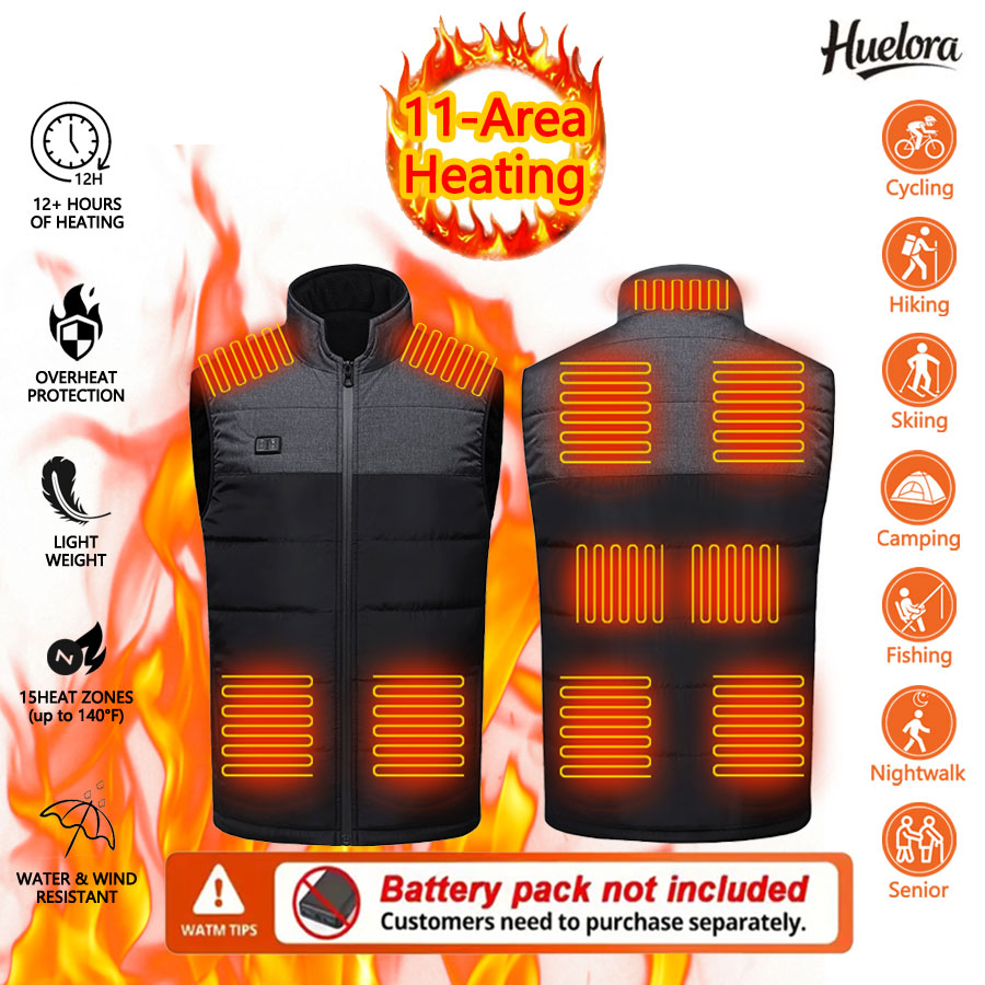 Outdoor Sport Coat - 11 Bölge Isıtmalı Dik Yaka Yelek